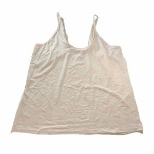 Under Disguise Tank Top White And Pink Rose Large